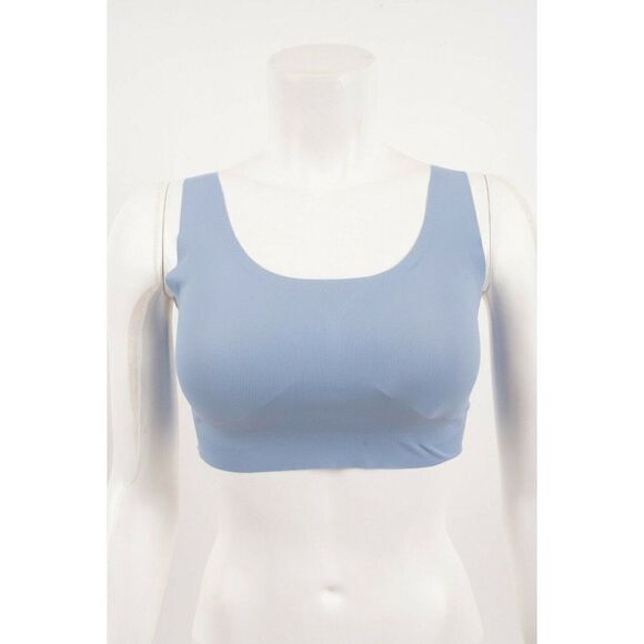 Lot 2 Rhonda Shear Bras Seamless SzS Tan Blue Remove Pads Nylon Spandex 9595x2 - Picture 1 of 12